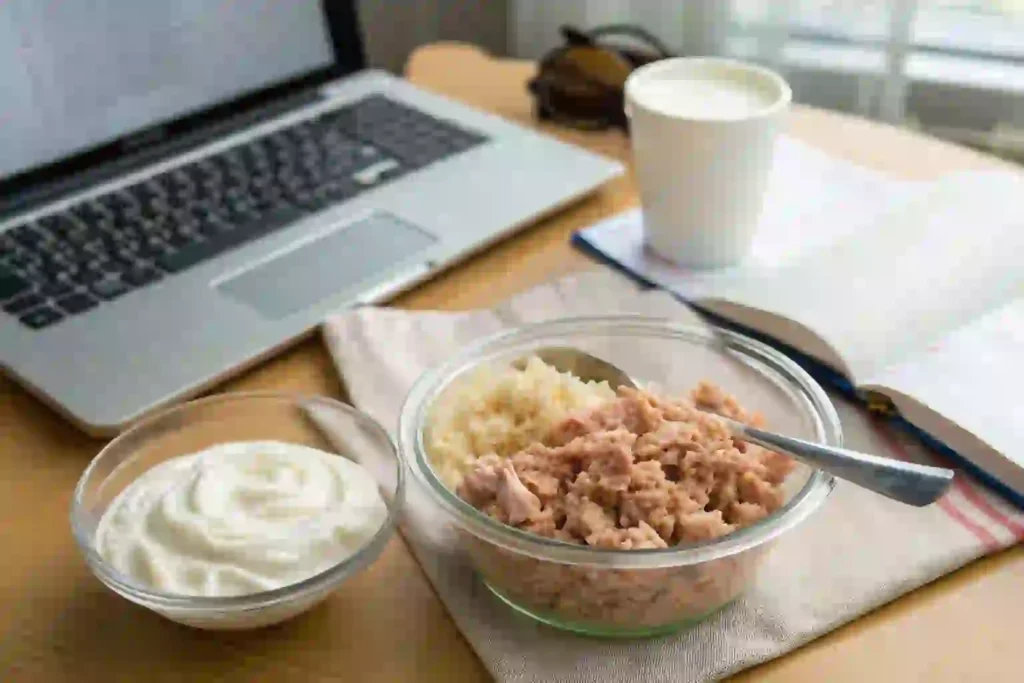 Quick High-Protein Office Lunch with Tuna and Greek Yogurt